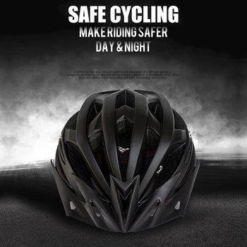 Queshark cykelhjelm LED Lys Intergrally-støbt Cykling Hjelm Mountain Road Cykel Hjelm Sport Sikker Hat Til Manden Kvinder