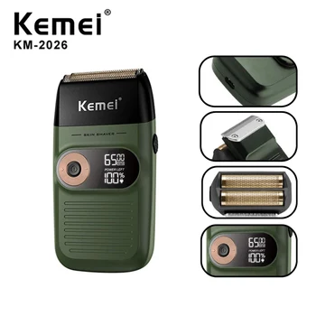 Kemei 2020 Mænd Skraber, Barbermaskine LCD-Skærm Bærbare Elektriske Shaver Skæg Trimmer Genopladelige 1400mA KM-2026