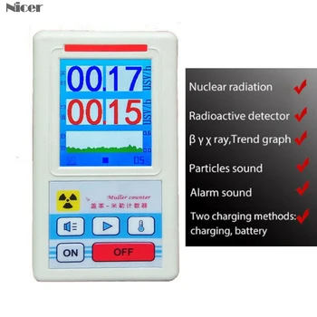 Geigertæller, Nuklear Stråling Detektor Personlige Dosimeter X-ray-Beta-Gamma-Detektor LCD-Radioaktivt Tester Marmor Værktøj