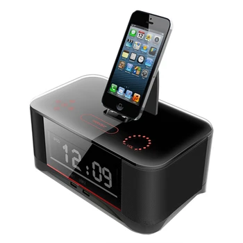 EXRIZU A8 Alarm Oplader Dock Station Bluetooth Stereo Højttaler med NFC FM-Radio Fjernbetjening til iPhone XS 8 7 6 Plus Samsung
