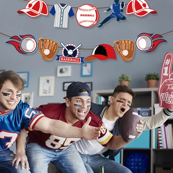 Baby Shower DIY Sport Baseball Kids Fødselsdag Banner Væg Baseball Hængende Tapet Kids Party Favors Dekorationer