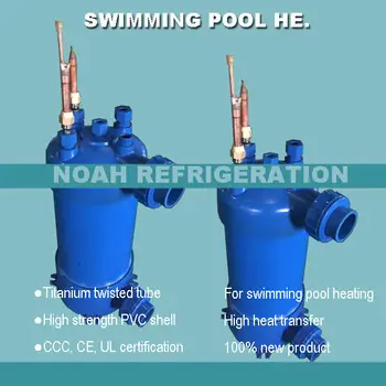 Gratis forsendelse ! 7.8 KW / 26600Btu vand varmeveksler, swimmingpool titanium kondensator