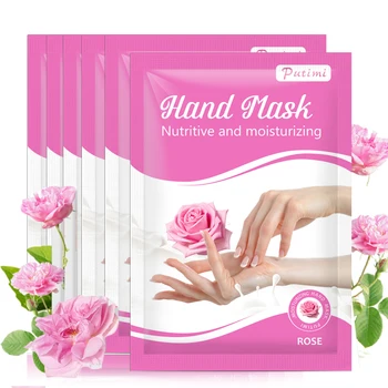 PUTIMI 2Pair Rose Essens Hånd Maske Nærende Fugtgivende Kridtning Hånd Maske, Handsker Spa hudpleje Døde Hud Remover håndmaske