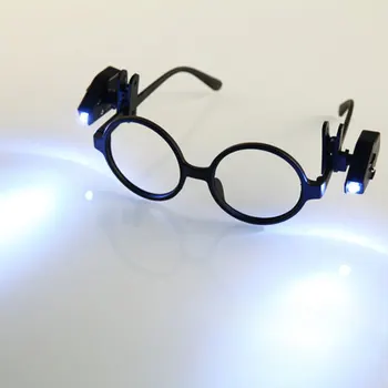 2stk Fleksibel Bog Læsning Lys Nat Lys For Monokel og Værktøjer Mini Lygte LED Brille Lampe Klip På Universal Portable