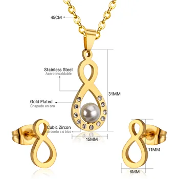LUXUKISSKIDS Klassiske Imiteret Perle halskæde i Guld-farve smykker sæt til kvinder Klar Krystal Elegant Fest, Gave, Mode Smykker