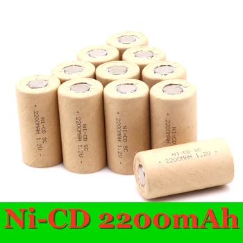 SC 2200mAh Nimh-batterier Ni-MH 2.2 Ah 1,2 V Genopladeligt Batteri Celle For DIY el-Værktøj ni-mh-Batterier Lommelygte forlygte sol lys