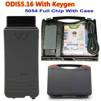 Hot Diagnostiske 5054A OKI Chip Nye ODIS 5.16 Med Keygen Bluetooth 5054a 5054 Støtte UDS Protokol I Plastik Boks