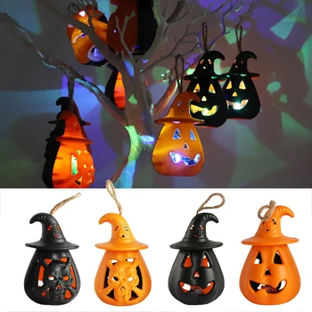 Kunstige Græskar Led-Lampe Simuleret Søde Mini Græskar Festival Halloween Fest Haven Tabel Indretning Ornament Håndværk Foto Prop