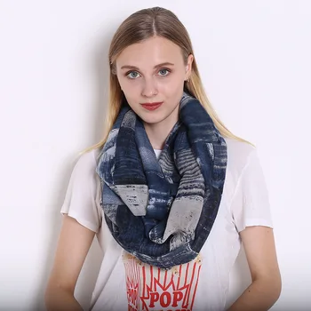 Nye Designer Plaid Tørklæde Til Kvinder Varm Vinter Soft Voile Loop Tørklæde Print Infinity Tørklæder Retro Forfang Cirkel Tørklæder