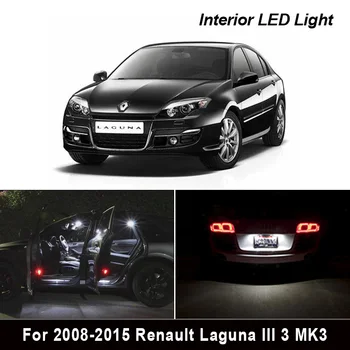 18pcs For 2008-Renault Laguna III 3 MK3 canbus-Fejl Fri Bil LED pærer Indre Læsning dome Lys Kit
