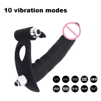 Dobbelt anal anal penis vibrator dildo starpon sexlegetøj til kvinde butt plug erotisk intime god voksen for coupls nybegynder