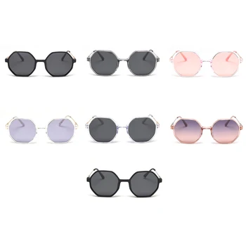 Peekaboo TR90 ottekantede solbriller kvinder polariseret koreanske Japan mode polygon store solbriller til mænd uv400 halvdelen af metal