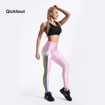 Rainbow Skyer Trykt Sød Stil Kvinder Trænings-Og Pink Leggings, Mode Sommer Blød Elastisk Træning, Lange Bukser