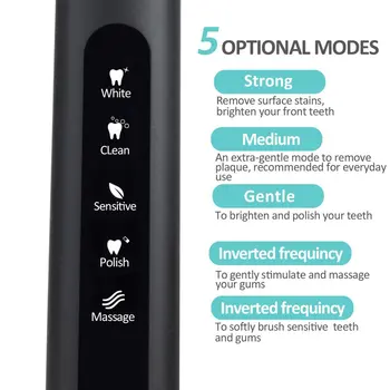 Seago SG-507 Sonic Elektrisk Tandbørste Voksen Smart Automatisk tandbørste USB-Hurtig Genopladelig Vandtæt Ultralyd Tandbørste