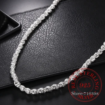Ren 925 Sterling Sølv, Halskæder til Mænd, 5mm Kæde Collier Choker Mode Mandlige Smykker Tilbehør Gaver Bijoux
