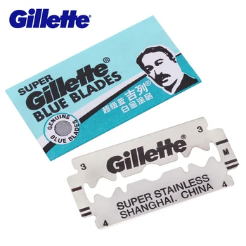 Gillette Super Blue Intimbarbering Barberblade Til Mænd i Rustfrit Stål 5 Knive x 2 Max Double Edge Skraber Vinger Hoveder