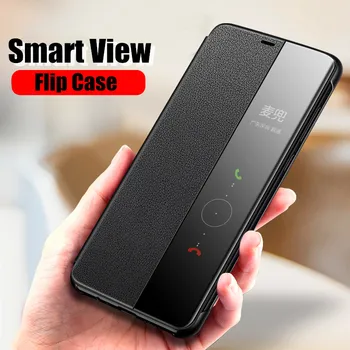 Smart View Flip Taske Til Samsung Galaxy S21 Ultra Tilfælde Læder Auto Sleep-Wake Up Dækker Samsung S21 Plus S 21 Fundas Kofanger