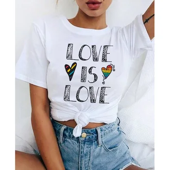 Lgbt-t-shirt Kærlighed Vinder kvindelige biseksuelle lesbian gay kærlighed er kærlighed tshirt kvinder, lesbiske rainbow top t-shirt t-shirt tee femme
