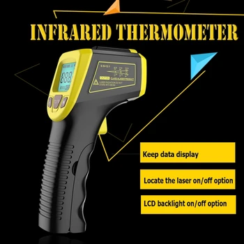 GM320S -50~600℃ / -58~1112℉ Ikke-Kontakt Industrielle Høj Temperatur Pistol LCD-Laser-Pointer Infrarød IR Termometer