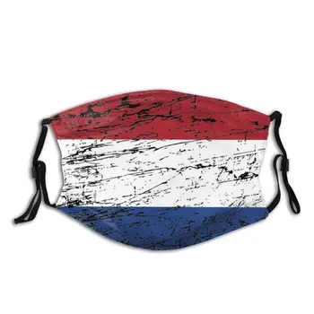 Holland hollandsk Holland Amsterdam Benelux Flag Genanvendelige Trendy Munden Ansigt Maske Anti Wind støvtæt med Filtre Polyester