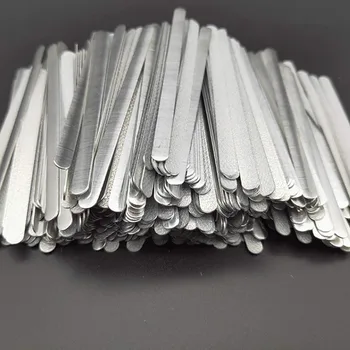 100pcs Selvklæbende Metal Mask Fladskærms Aluminium Bar Wire næseryggen Strip Klip DIY Håndværk at Gøre 85x0.5mm