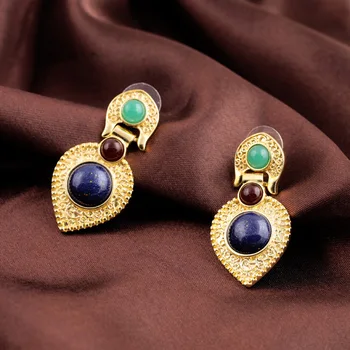 Egypten Sigøjner Guld Sten Øreringe til Kvinder Jhumka Boheme Store Geometriske Dråbe Øreringe Indiske Turk Etniske Arabiske pakistan Smykker
