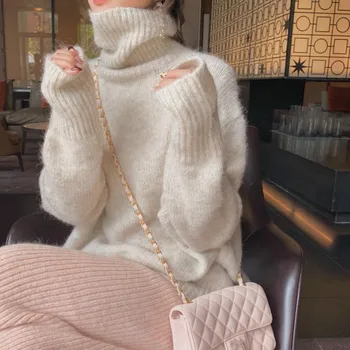 Nye Vinter Sweater Kvinder Pullover Piger Toppe Knitting Vintage Efteråret Kvindelige Strikket Overtøj Varme Trøjer