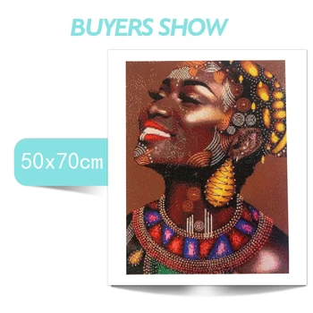 AZQSD Fuld Square Bor Diamant Maleri Afrikansk Kvinde Håndværk Broderet Korssting 5D DIY Home Decor