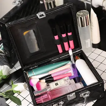 Kvinder er Stor lagringskapacitet Professionel Makeup Organizer Rejser Skønhed Kosmetisk Sag Kvindelige Søm værktøjskasse Kufferter