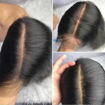 13x6 Blonder Foran Falske Hovedbund Paryk Lige Brasilianske PrePlucked Glueless Schweiziske remy Human Hair Parykker For Sorte Kvinder lang 30 tommer