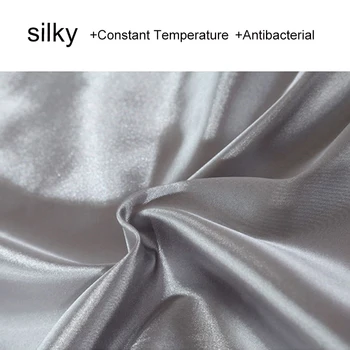 2stk/3Pcs/4stk Nordisk Stil Silke Sengetøj Sæt Queen Size Satin Grey Dynebetræk Solid Farve Sæt Enkle, Smukke Sengetøj
