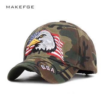 Amerikanske Flag Ørn Broderet Baseball Cap Casual Duck Cap Parasol Taktiske Jungle Camouflage Usa Baseball Cap