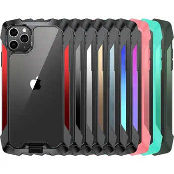 Mode Armor Case til iPhone 12 Mini Cover Anti-banke Kofanger Kontrast farve Cases til iPhone 12 Pro Max antal 11 pro max antal bagcoveret