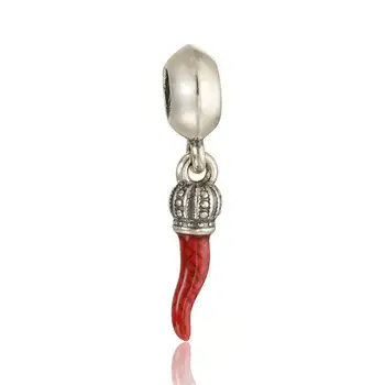 Nye Corno Held og lykke Sølv Dingle vedhæng Med Rød Emalje Dingle perler 925 Sterling Sølv Passer Originale Mærke Armbånd