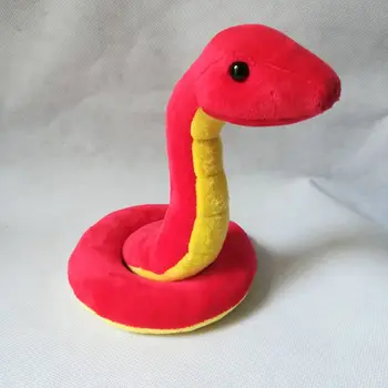 Det virkelige liv toy rød slange plys legetøj om 17x12cm blød dukke fødselsdag gave w0288