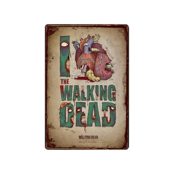 [ WellCraft ] Film Walking Dead Metal Plakater Væggen Plak Brugerdefinerede Tin Tegn, Antik bar Pub Indretning HY-1696