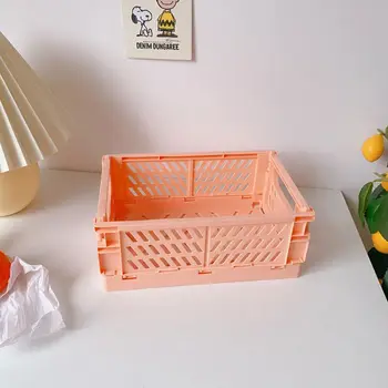 OOTDTY Sammenklappelig Kasse Plast Folde Badeværelse opbevaringsboks Kurv Nytte Kosmetiske Container Desktop Holder Brug i Hjemmet