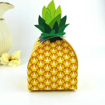 Papir Ananas Slik Pose DIY Hawaii Papir Ananas Candy Box Tropiske Ananas Party Favor Box Hawaiian Luau Fest Dekoration