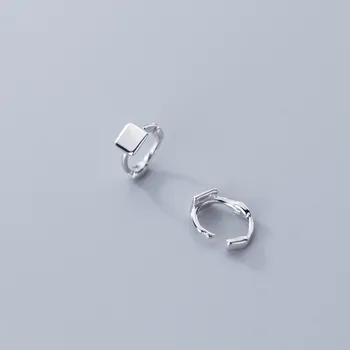 WANTME Virkelige 925 Sterling Sølv Minimalistisk Geometriske Square Lille Mini-Stud Øreringe til Mode Kvinder Teenager Smykker Gave
