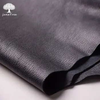 Junetree grønt. garvet ged skin læder Ægte læder til læder håndværk sko, tøj, taske tyk 1.0-1.3 mm sort