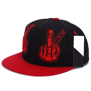 Ny finger broderi baseball cap mode hip hop snapback caps mænd kvinder justerbar universal vilde hat street tendens cool hatte