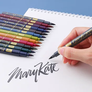 12pcs Vintage Farve Kalligrafi Brush Penne Sæt til Tegning Design Akvarel Maleri Kunst Bogstaver Markør Skole-Hjem DIY F958