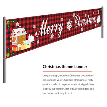 Jul Streamer Hængende Baggrund Ornament Polyester Dekorative Banner Jul Noel Godt Nytår 2021