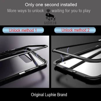 Luphie Magnetisk cover til Samsung Galaxy S8 Plus S9 Note 9 8 Hærdet Glas Tilbage Dække Metal Bumper Adsorption Magnet Tilfælde S 9