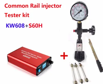 Common rail-indsprøjtning tester Kit KW608 multifunktion diesel USB-Injector tester + S60H Common Rail-Indsprøjtning Dyse tester.