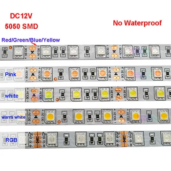 5M/masse 60LEDs/m DC12V 5050 SMD Hvid/Varm Hvid/Rød/Grøn/Gul/Blå/Pink/RGB/UV/RGBW/RGBWW Fleksibel Led Strip Light tape
