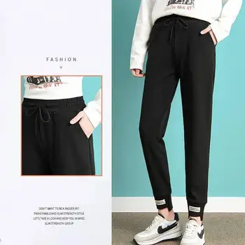 3xl Plus Size Sportstøj Womem Foråret koreanske Casual Løs Afslappede haremsbukser til Kvinder Efteråret Elastisk Talje Ankel-længde Bukser Kvinder
