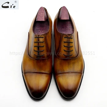 Cie oxford patina captoe brun ægte kalv læder mænd sko business klar skoen er håndlavet kan hurtigt blive leveret eller brugerdefinerede