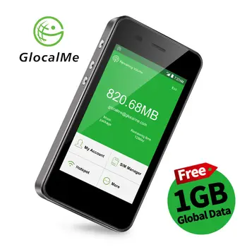 GlocalMe 4G LTE Globale Pocket Wifi Trådløs Router med 1 gb Data, Ingen Sim-Kort Gratis Roaming Mifi Ny