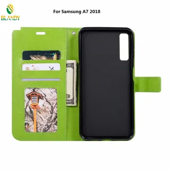 10stk/masse PU læder TPU Læder Crazy Horse Wallet cover taske til Samsung S10 lite e note 9 A9 A8 A7 J8 J4 J6 A6 2018 S9 plus